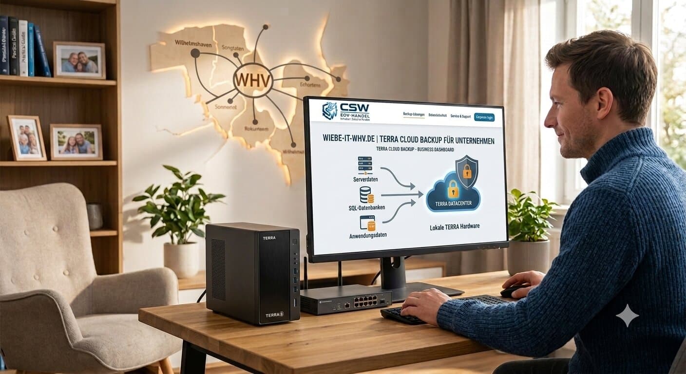 TERRA Cloud Backup für Unternehmen — Server, SQL-Datenbanken und Anwendungsdaten gesichert im TERRA Datacenter